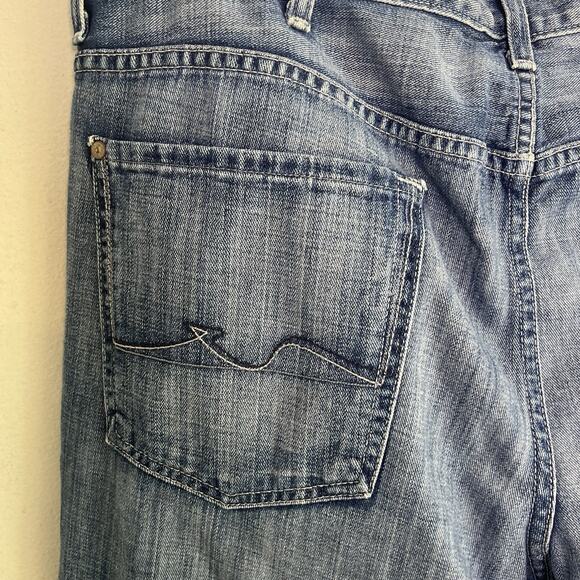 7 For All Mankind Men's Austyn Jeans Sz 40x34 Faded Denim Straight Leg Blue - Picture 14 of 16